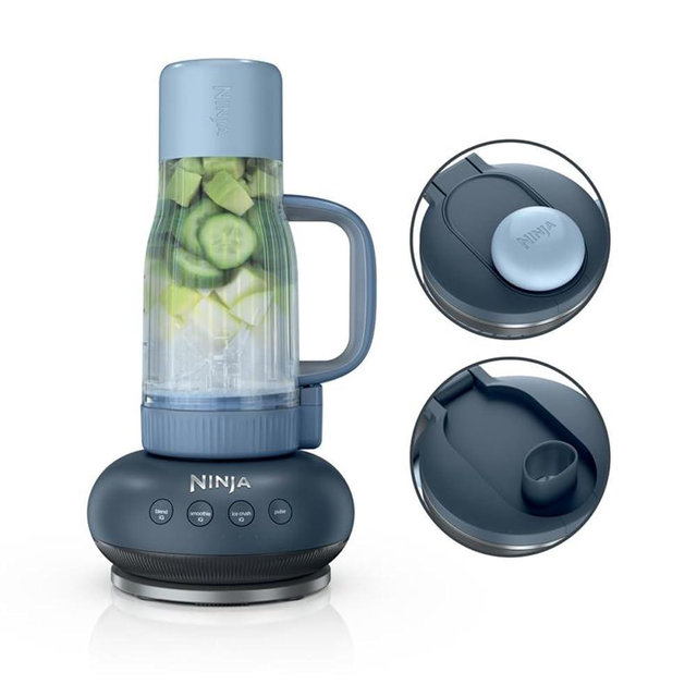 Ninja BlendBOSS | Personal Smoothie Blender & Tumbler | 26oz Travel Tumbler w/Leakproof Lid & Intergrated Chug Spout | AutoIQ Technololgy | 1200 Peak Watt | Cyberspace | DB301CYBRN | (NEW)