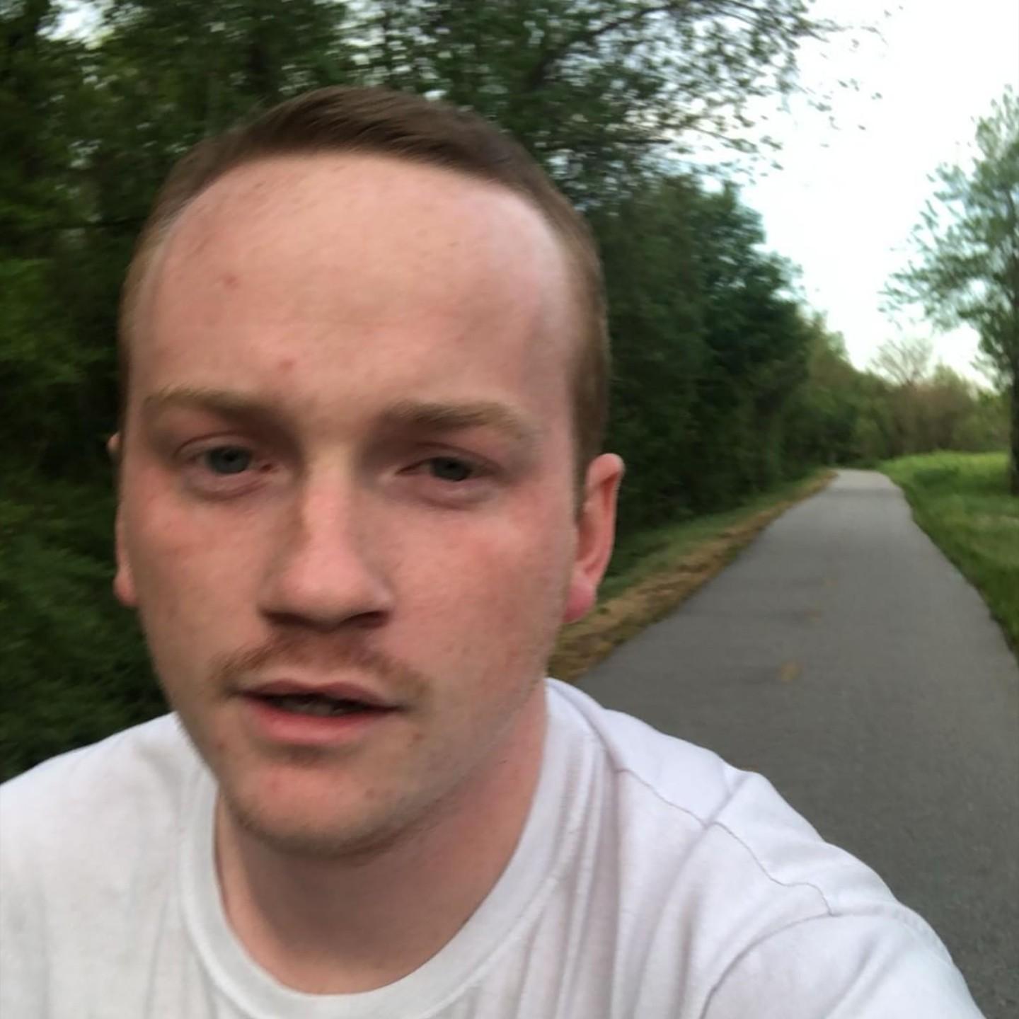 The first photo Ross ever texted Emily(rollerblading the swamp rabbit trail).