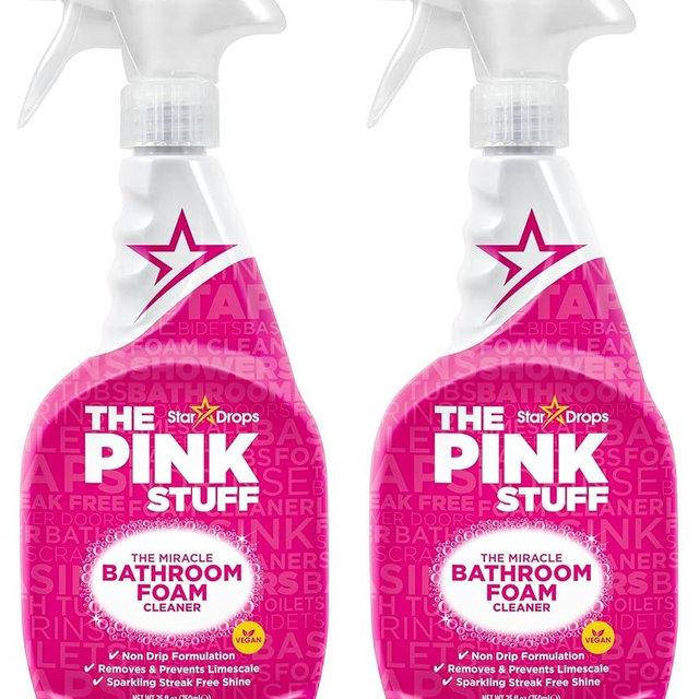 Stardrops - The Pink Stuff - Miracle Bathroom Foam Cleaner 750ml - Baths, Tiles, Soap Scum, Limescale, Streak Free (Pack of 2)