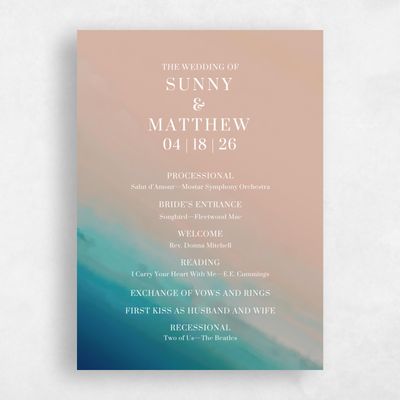 Latte, Beige Wedding Program - Chelan