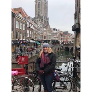On one of Amsterdam's many canals.