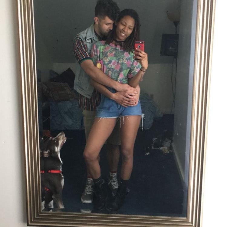 The first picture we ever took together, featuring Koda our puppy!