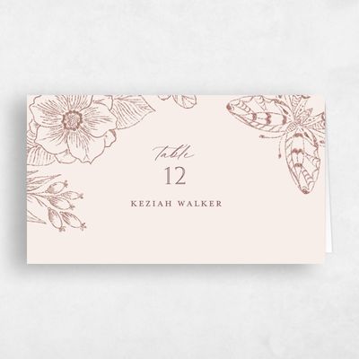 Linen, Beige Wedding Place Card - Briallen