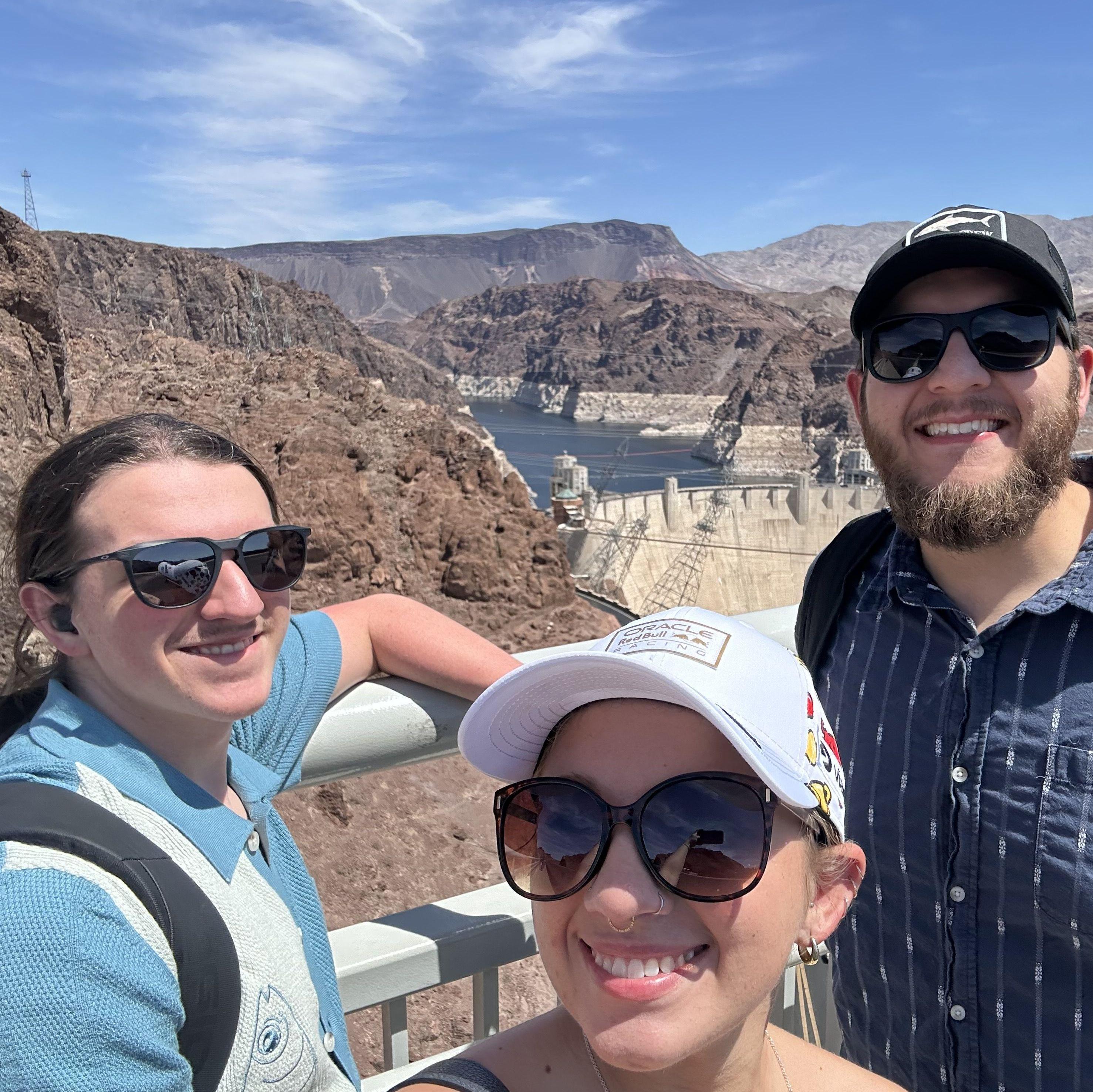 Drew, Syd, and Ethan at the Hoover Dam