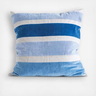 Square Cotton Chambray Velvet Pillow