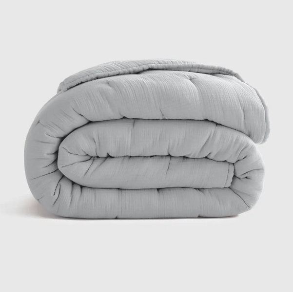 Organic Cotton Gauze Dream Quilt - Mist, Full/Queen