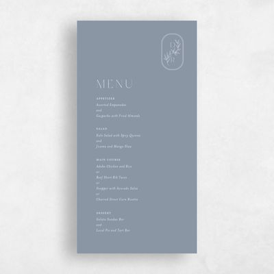 Blue Wedding Menu - Copan