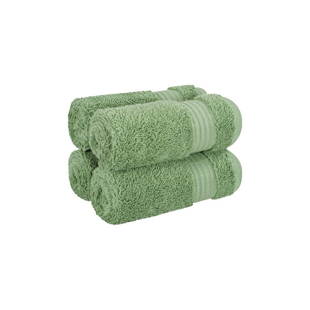 American Soft Linen Bekos 4 Pack Washcloth Set, 100% Cotton Washcloth Hand Face Towels for Bathroom and Kitchen, Sage Green