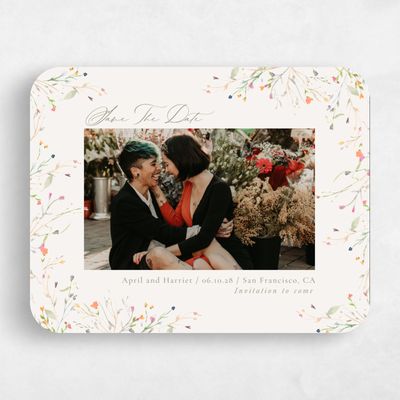 Beige Rounded Wedding Save the Date - Caramella Photo
