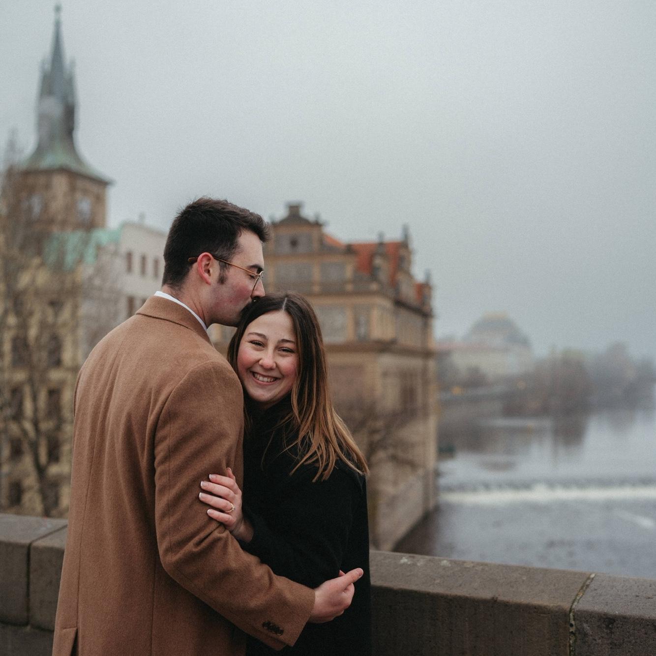 While in Prague with friends in December 2024, we decided to have an engagement photo shoot!