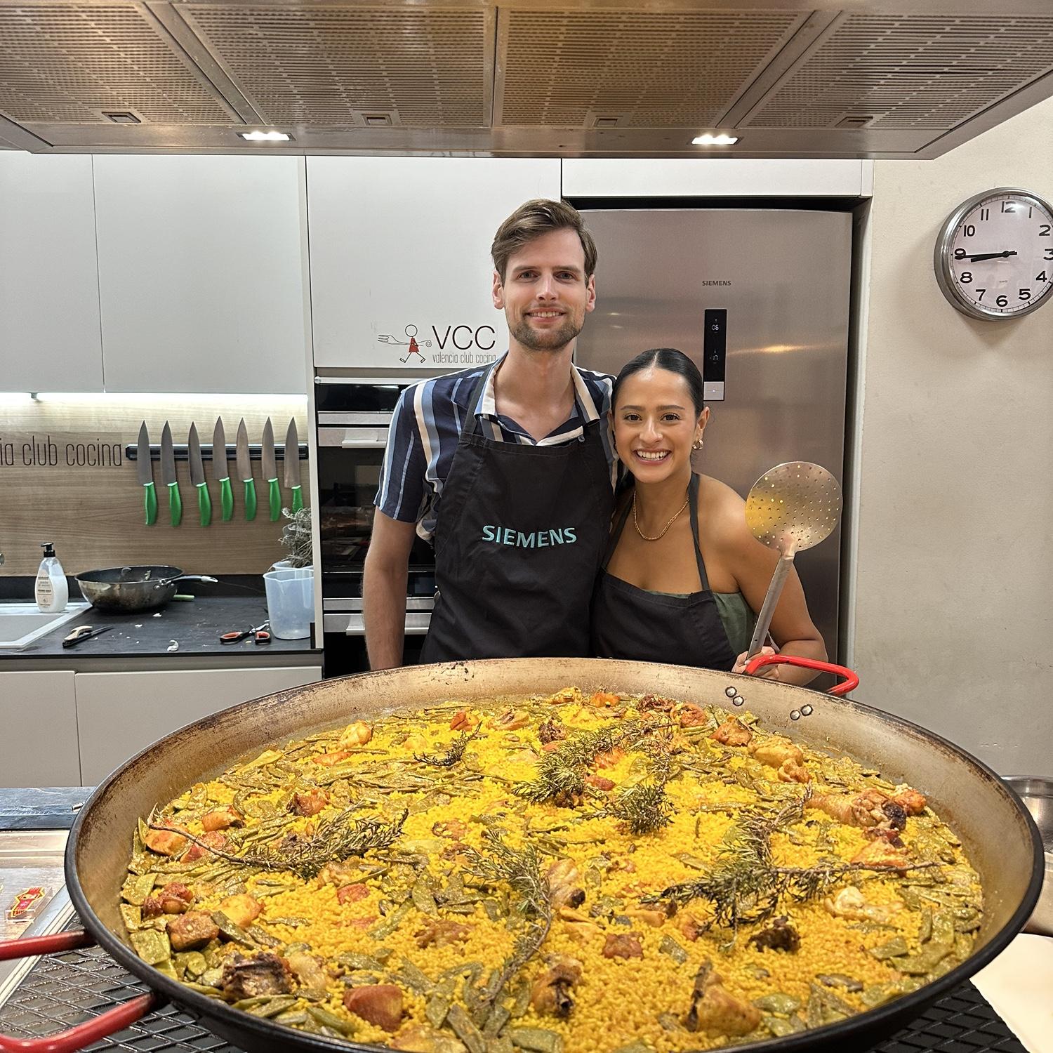 Visiting Valencia, Spain. We learned how to make paella and a torta española. We would’ve eaten the whole thing if we could have!