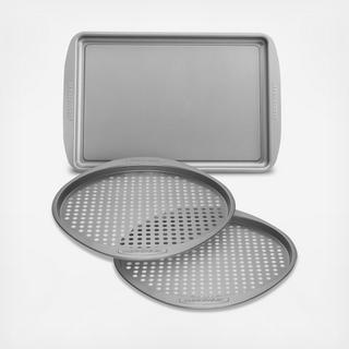 Nonstick 3-Piece Pizza Crisper & Baking Sheet Pan Set