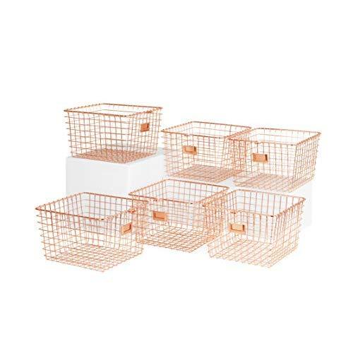 Spectrum Diversified Wire Storage Basket (6 Pack), Medium Copper