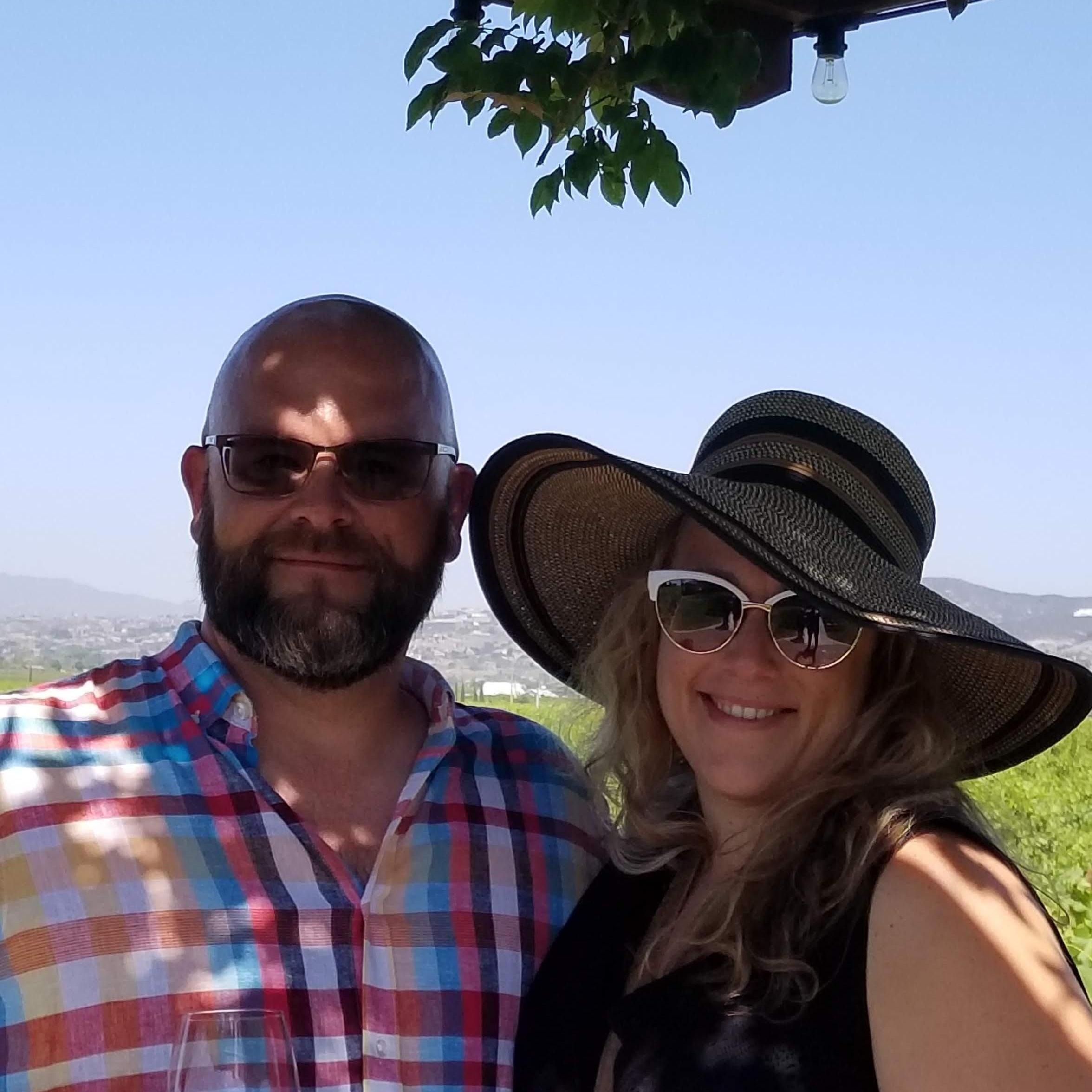 Ed and Meg in Mexico's wine country in February 2020.