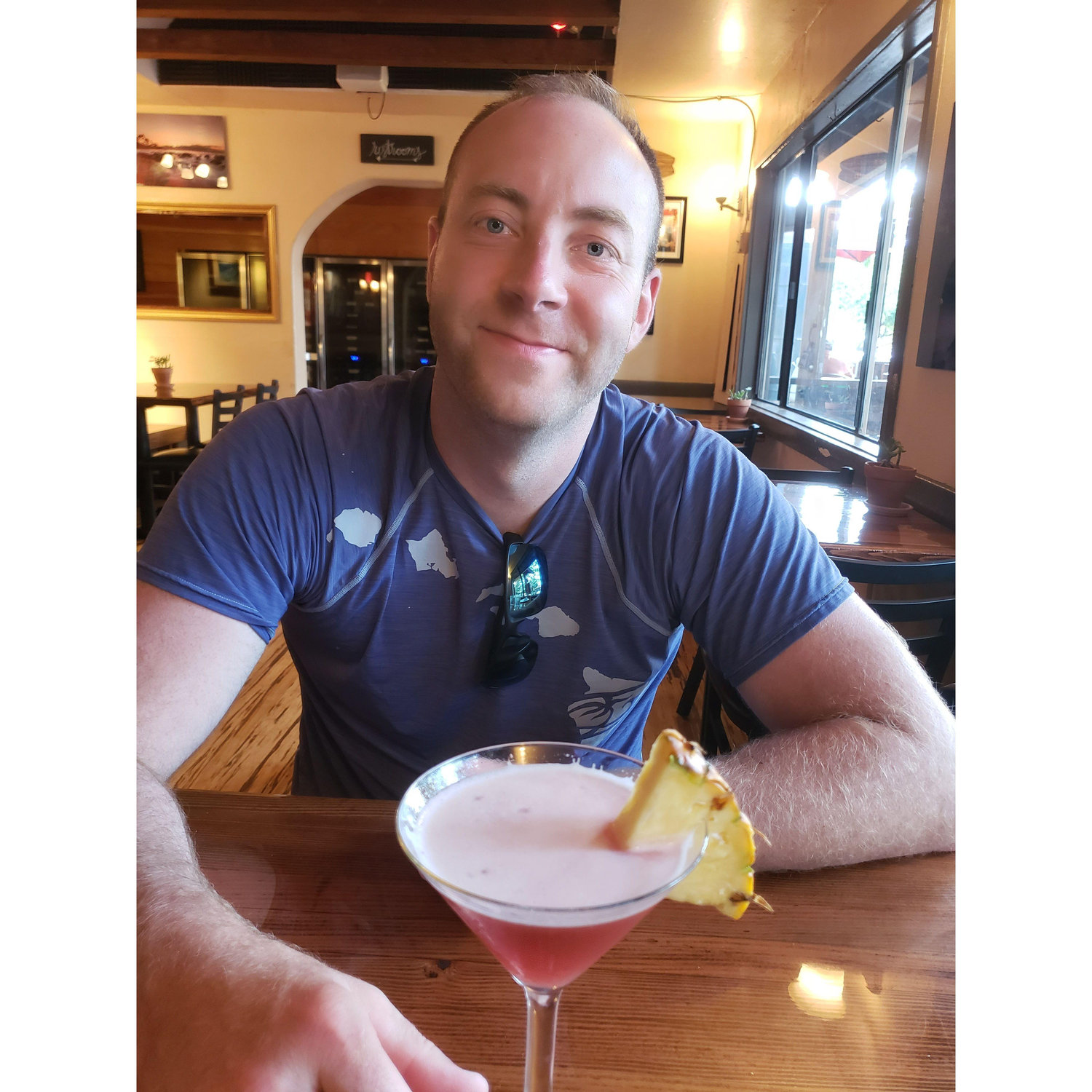 Marcus loves a "girly' drink!  Shhh...don't tell him I showed you this picture!