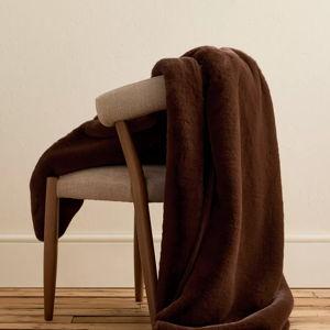 The Sophie Faux Fur Throw Blanket in Brown (Tobacco)