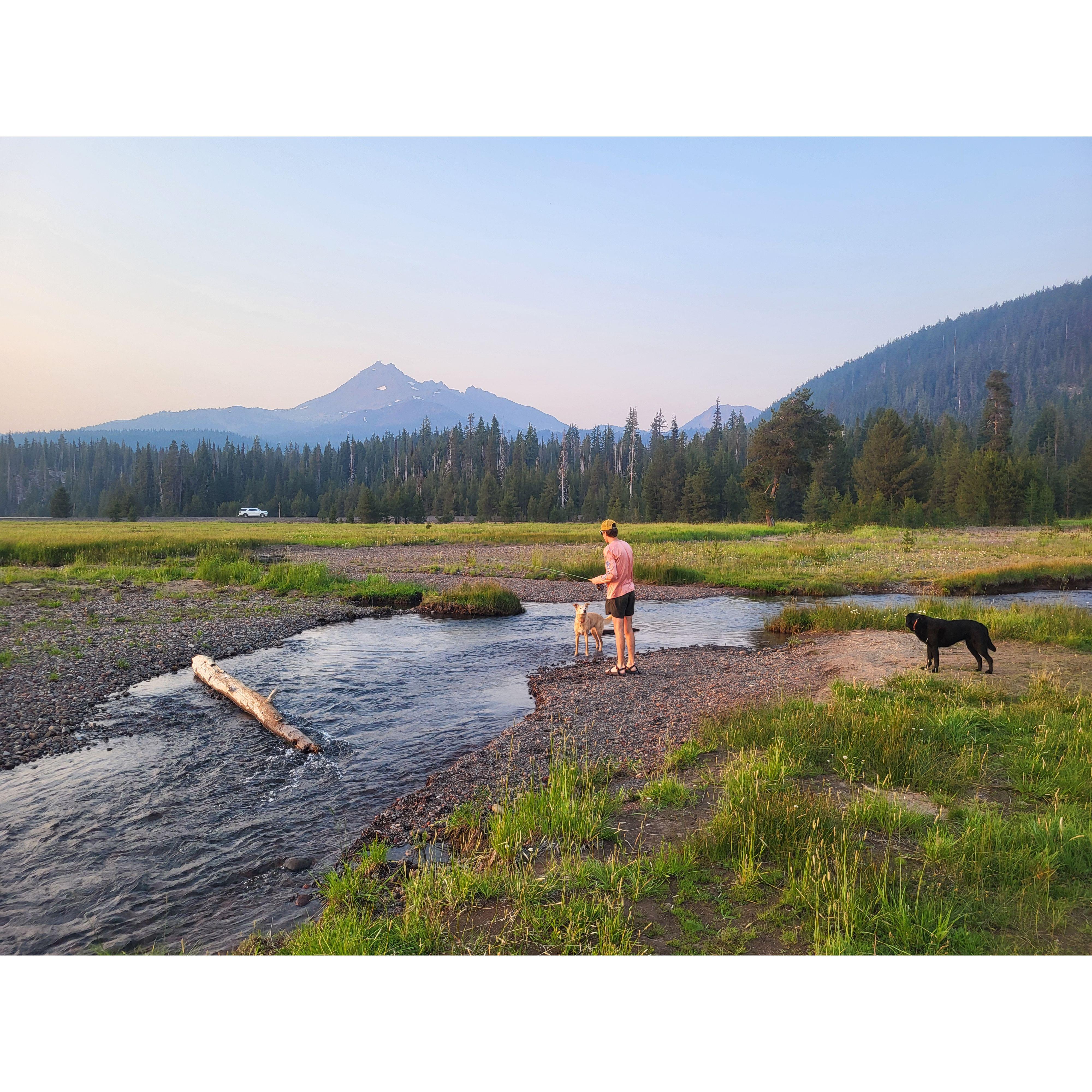 Moments before we got engaged in the mountains near Bend, OR