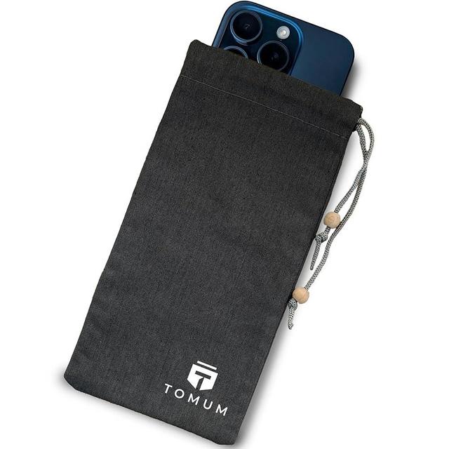 TOMUM EMF Shield Sleeve for Cell Phone - EMF Protection Smartphone Pouch - Anti EMP Bag - Signal Blocking Case for Radiation EMF EMP 5G RFID (Black)