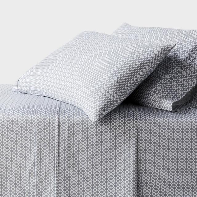 King 400 Thread Count Performance Sheet Set Blue Geo - Threshold™