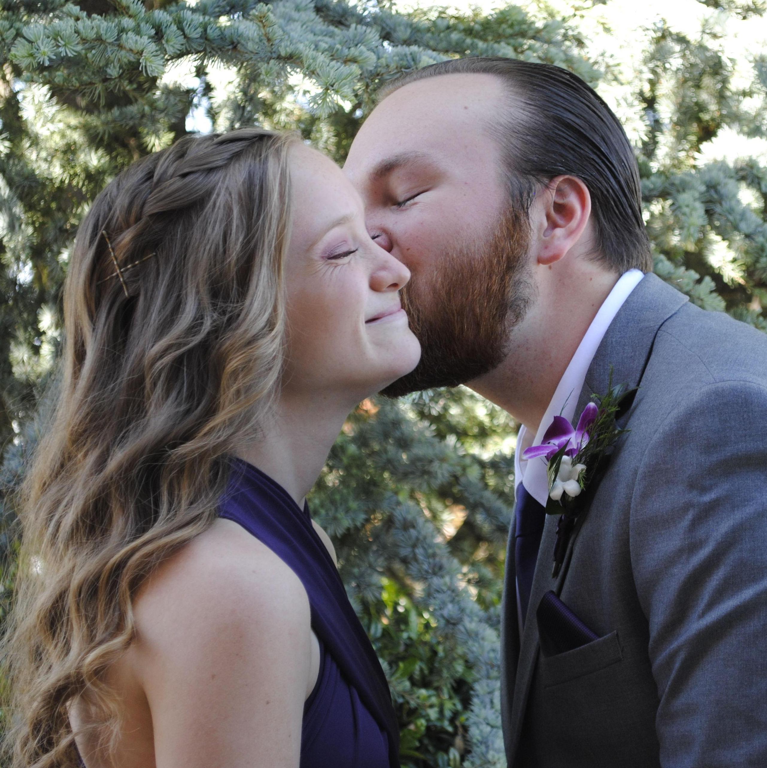 Eww, sharing cooties during our high school prom in 2017! Photo by Danae's mom!
