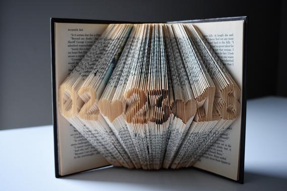 Personalized Wedding Gift - Wedding Date - Unique Gift - Folded Book Sculpture