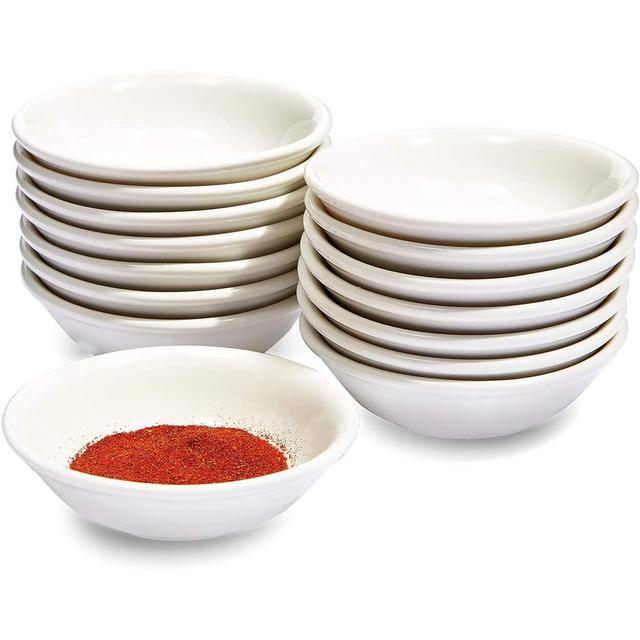 Juvale 15 Pack Small White Ceramic Dipping Bowls for Sauce, Restaurants, Bars, Sushi, Kitchen, 3 x 1 Inches