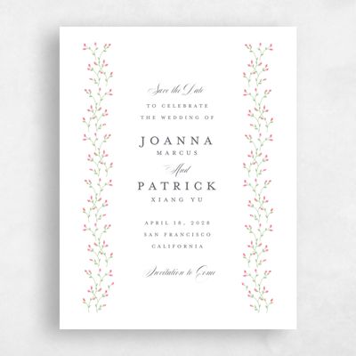 White Monogram Wedding Save the Date - Ginevra Portrait