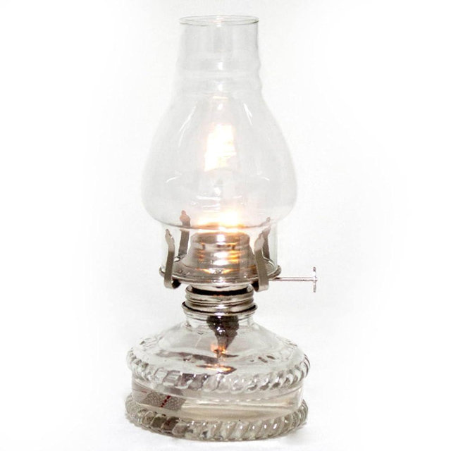 Lehman's Clear Glass Oil Lamp, with #2 Burner and 7/8 inch Wick for Accent Lighting or Centerpiece Table Decor