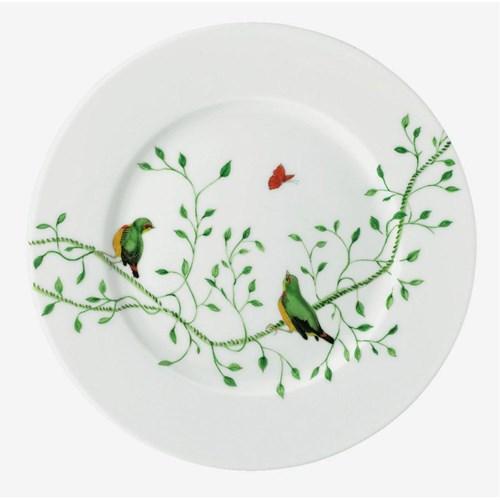 Raynaud Wing Song Dessert Plate #2, with Green Bird