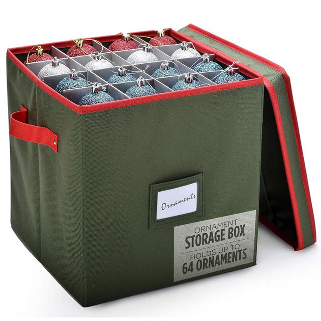 Handy Laundry Christmas Ornament Storage - Green