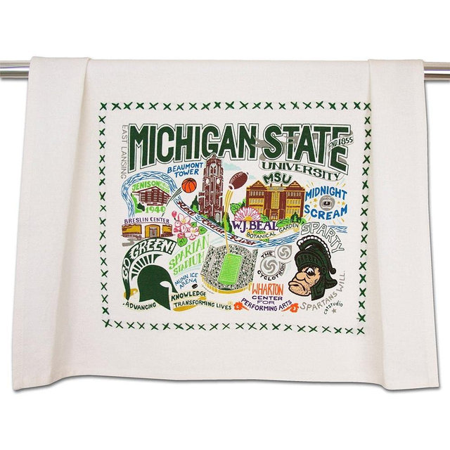 Catstudio Dish Towel, Michigan State University Spartans Hand Towel - Collegiate Kitchen Towels for Michigan State Fans for Students, Graduation, Parents and Alums