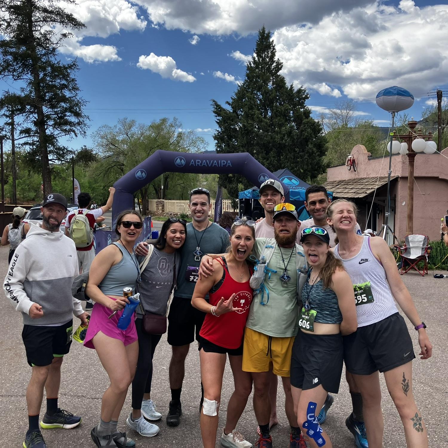 Our whole flock that finished the trail race or came to support.
#thesebirdsdontfly