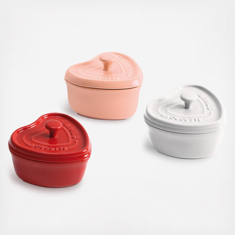 Staub, Ceramic 3-Piece Assorted Mini Heart Cocotte Set | Zola