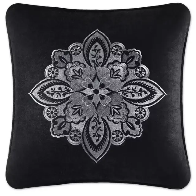 J. Queen New York Guiliana 18-Inch Square Throw Pillow in Black