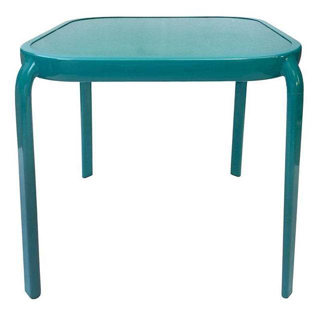 Steel Teal Square Outdoor End Table, 16"