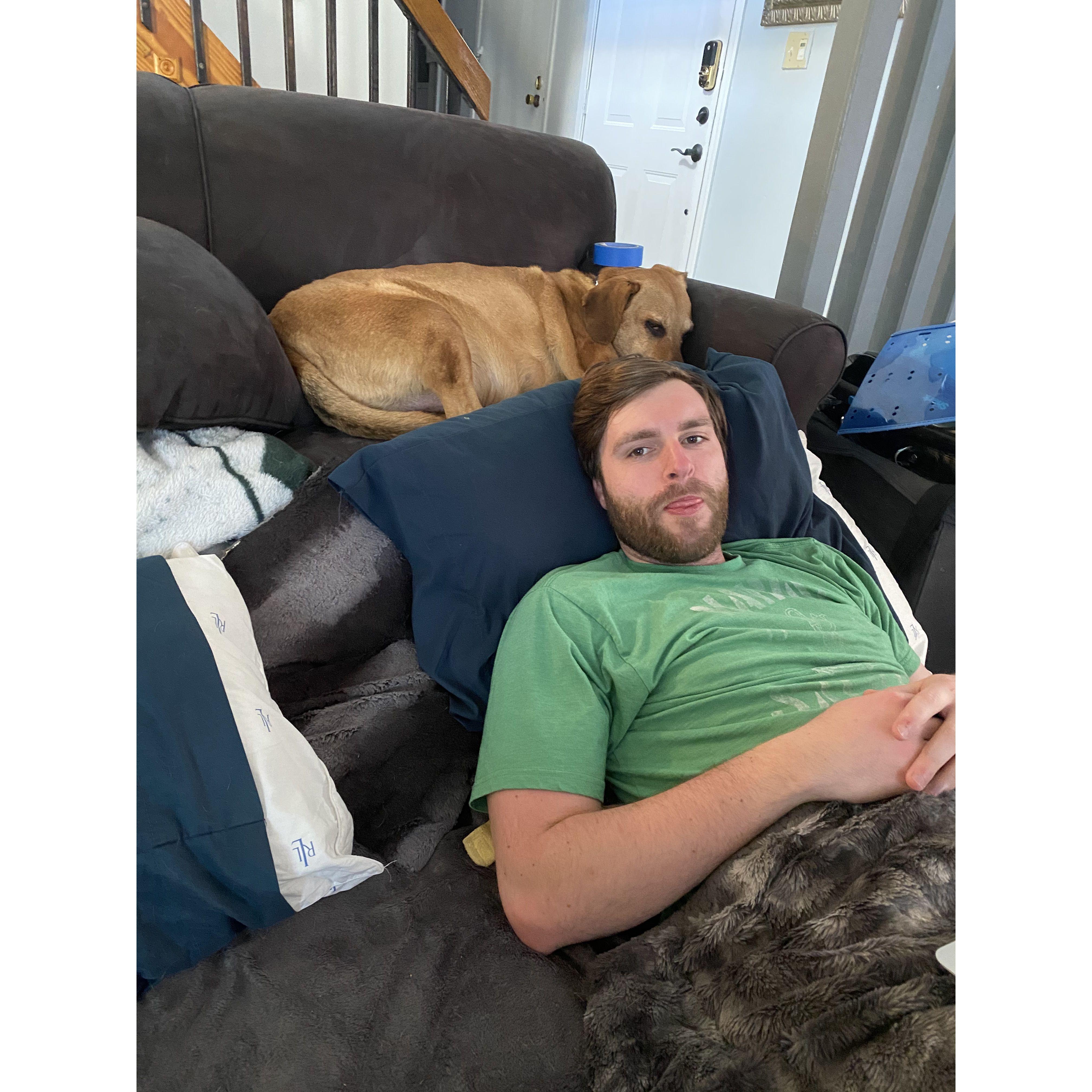No couch, no problem. First year in the house.