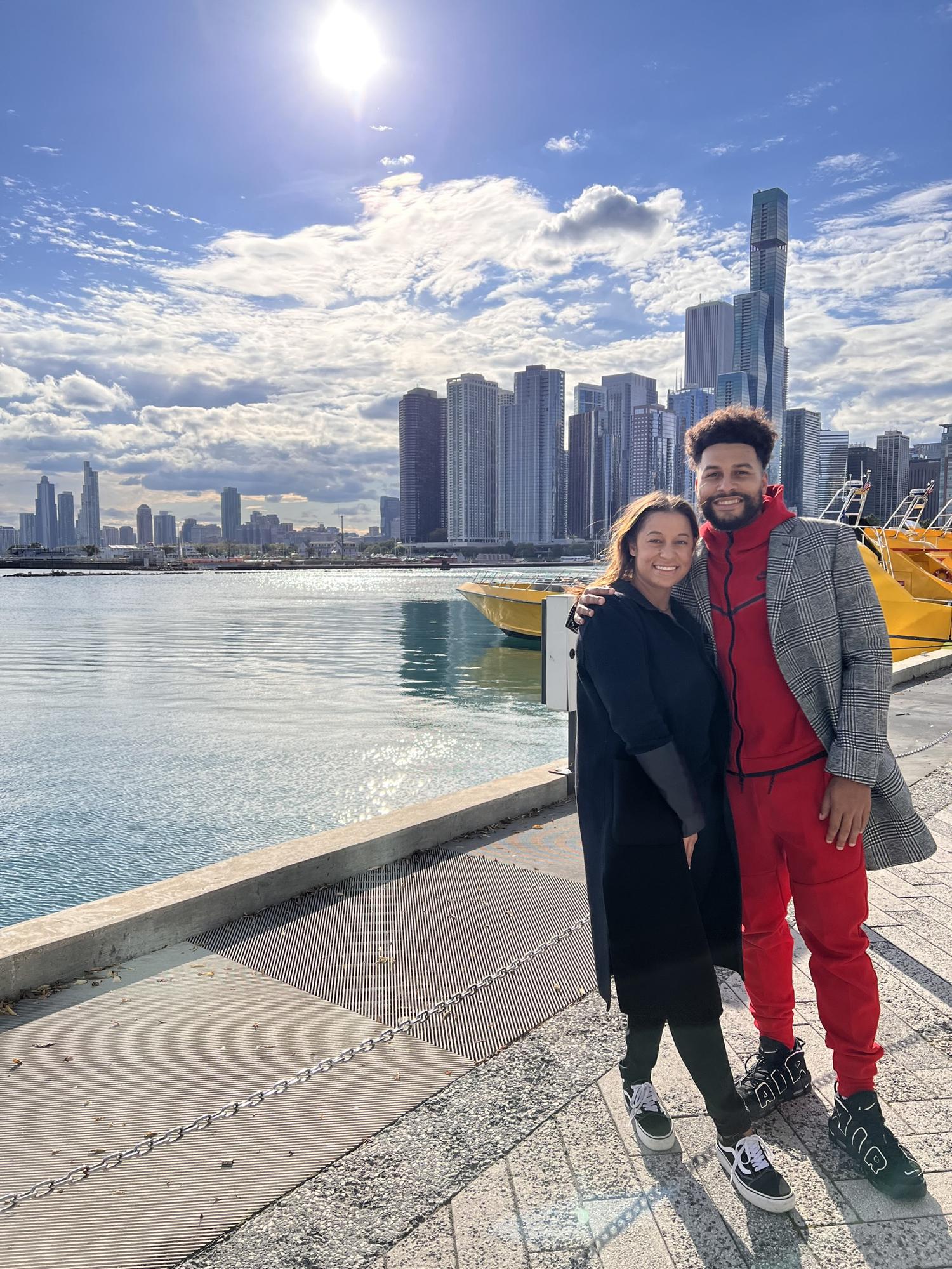 First trip to Chitown! Had to get a flick at Navy Pier together. Damn we photogenic ❤️
