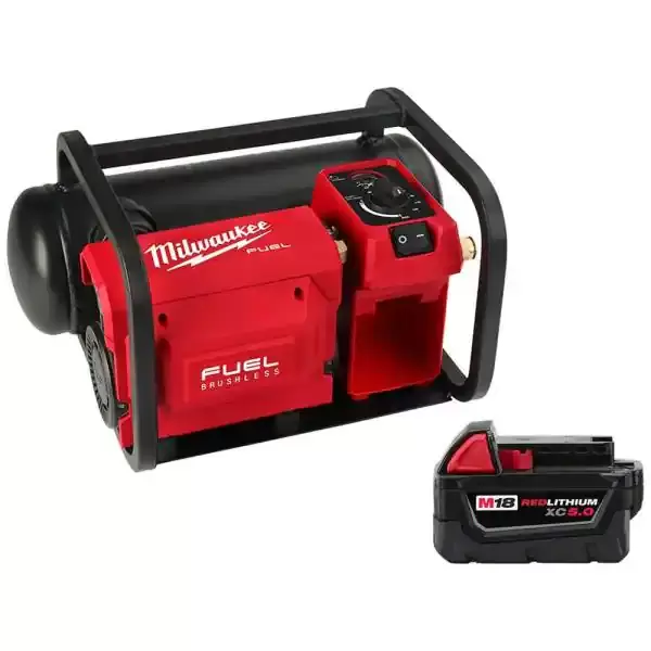 M18 FUEL 18-Volt 2 Gal. 135 PSI Lithium-Ion Brushless Cordless Electric Compact Air Compressor with Free 5.0 Ah Battery