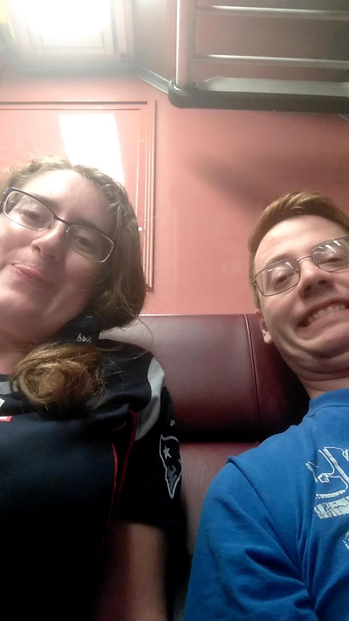 On the train to Gillette Stadium!