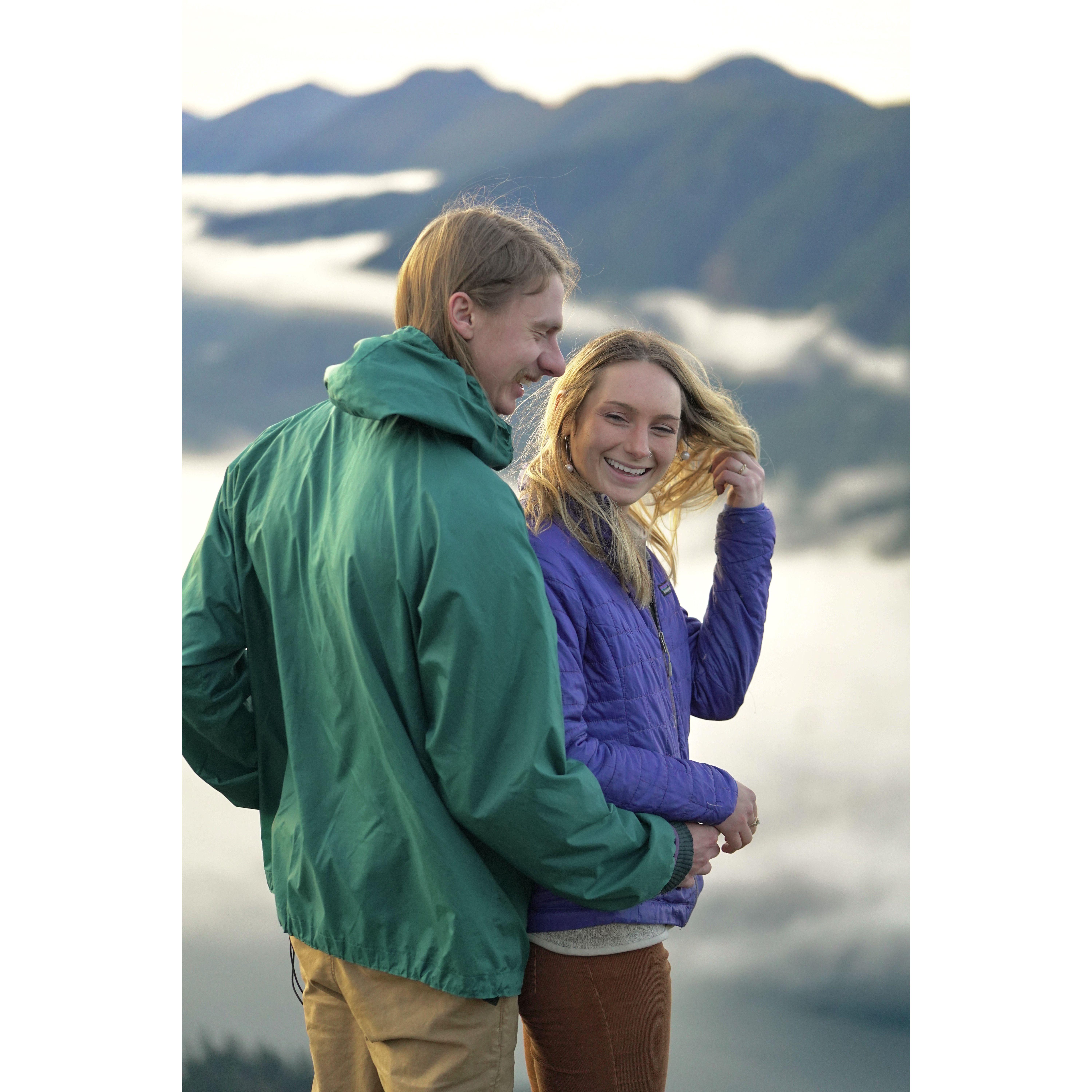 Engagement photos taken at the top of Storm King Mountain