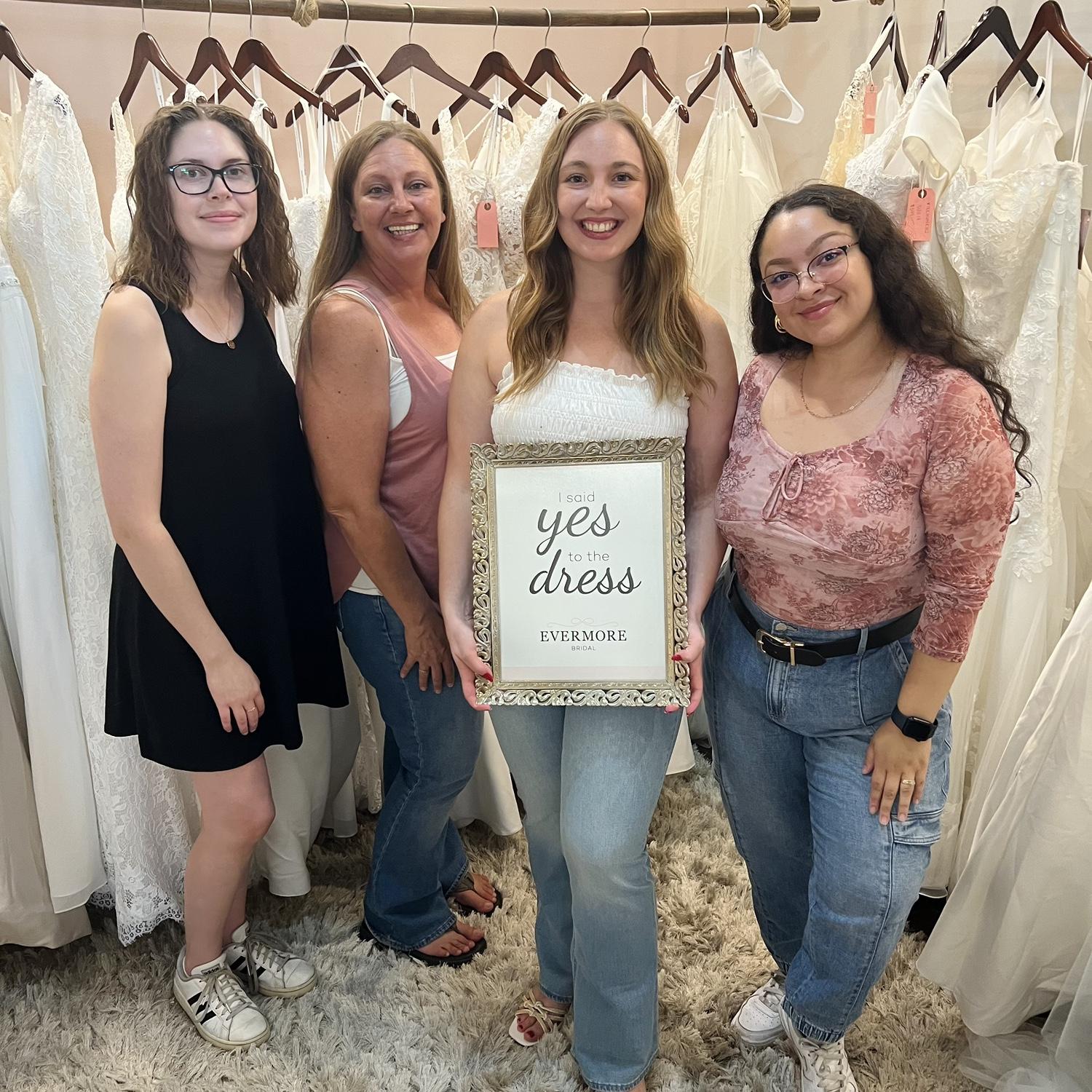 Miranda said “yes” to the dress with her mom and closest friends! She can’t wait for you all to see it on the big day.