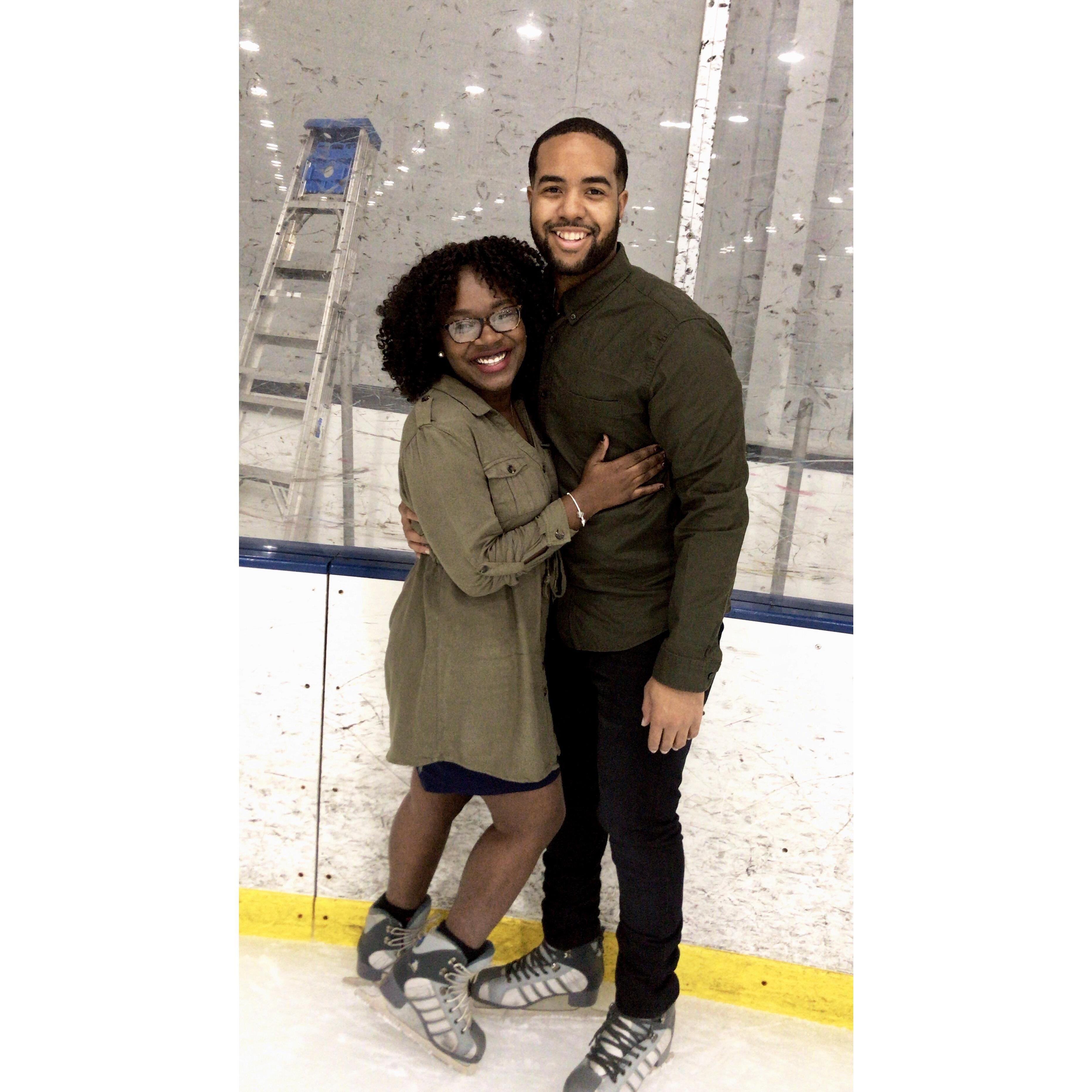 12/30/2018: Our first time ice skating together in Raleigh, NC.