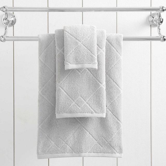 Easy Care Organic Sculpted Towel, Bath, Gray Mist