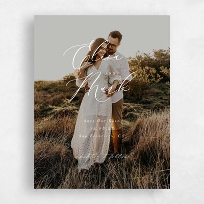 White Simple Wedding Save the Date - Marlow Photo