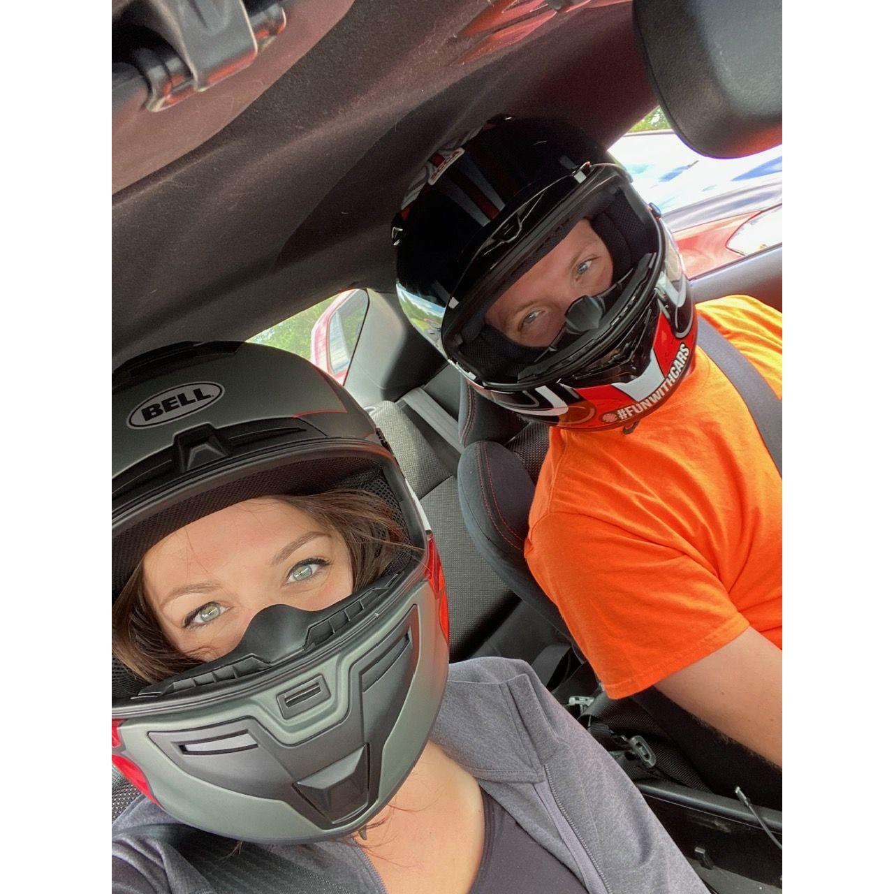 His favorite activity, autocross racing