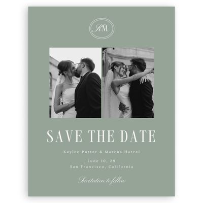 Sage, Green Wedding Digital Save the Date - Mahogany Photo