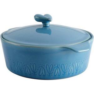 Ayesha Curry Stoneware Round Casserole, 2.5-Quart, Twilight Teal