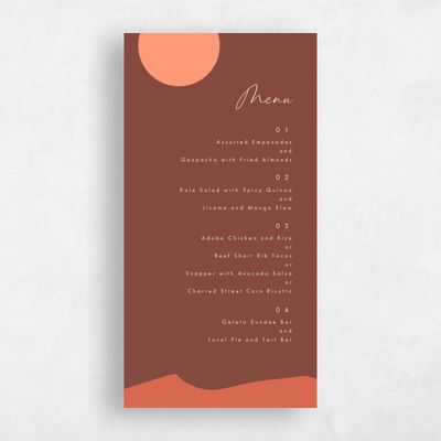 Brown Wedding Menu - Paloverde