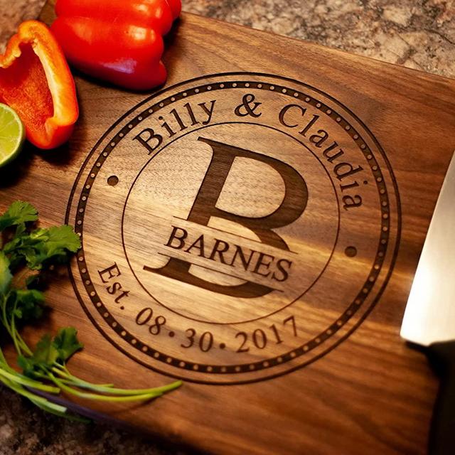 Perfect Gift for wife or husband! Anniversary Gifts or Wedding Gift for couple; Personalized Cutting Board - USA Handmade Cutting Board by Naked Wood Works