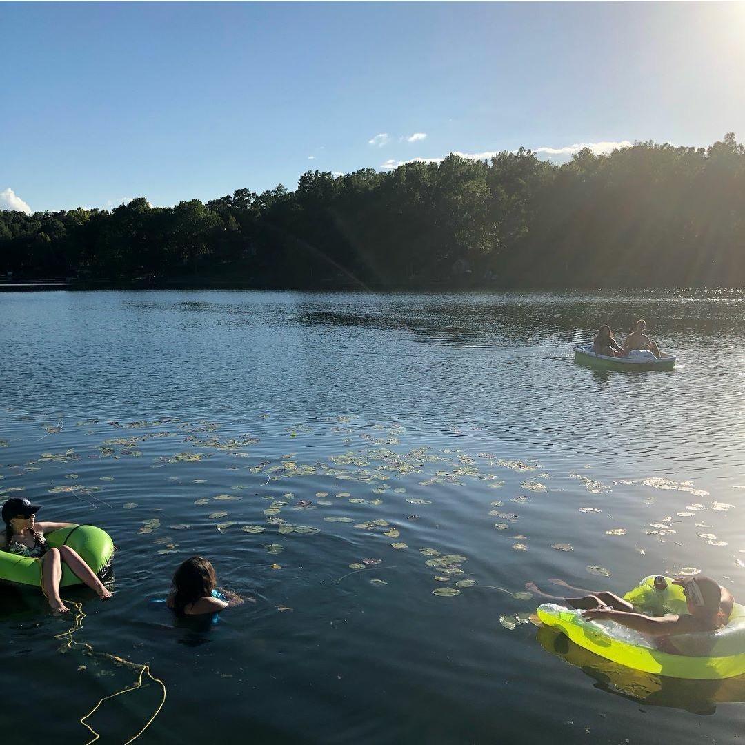 This candid photo was captured during our first lake trip with Dakotah's family. It also features Sierra (matron of honor) and Toby (groomsman). - September 2, 2018